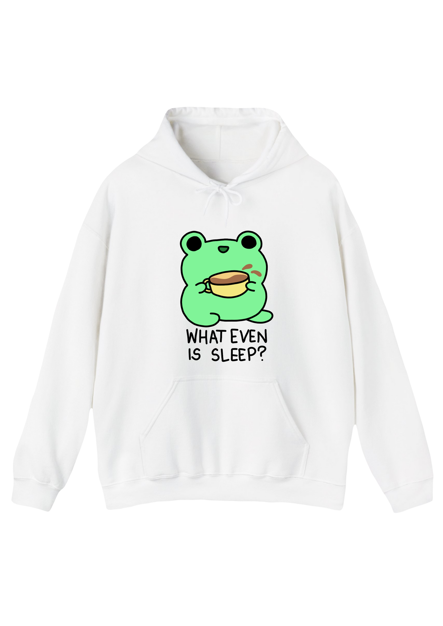 Caffeinated Frog White Hoodie
