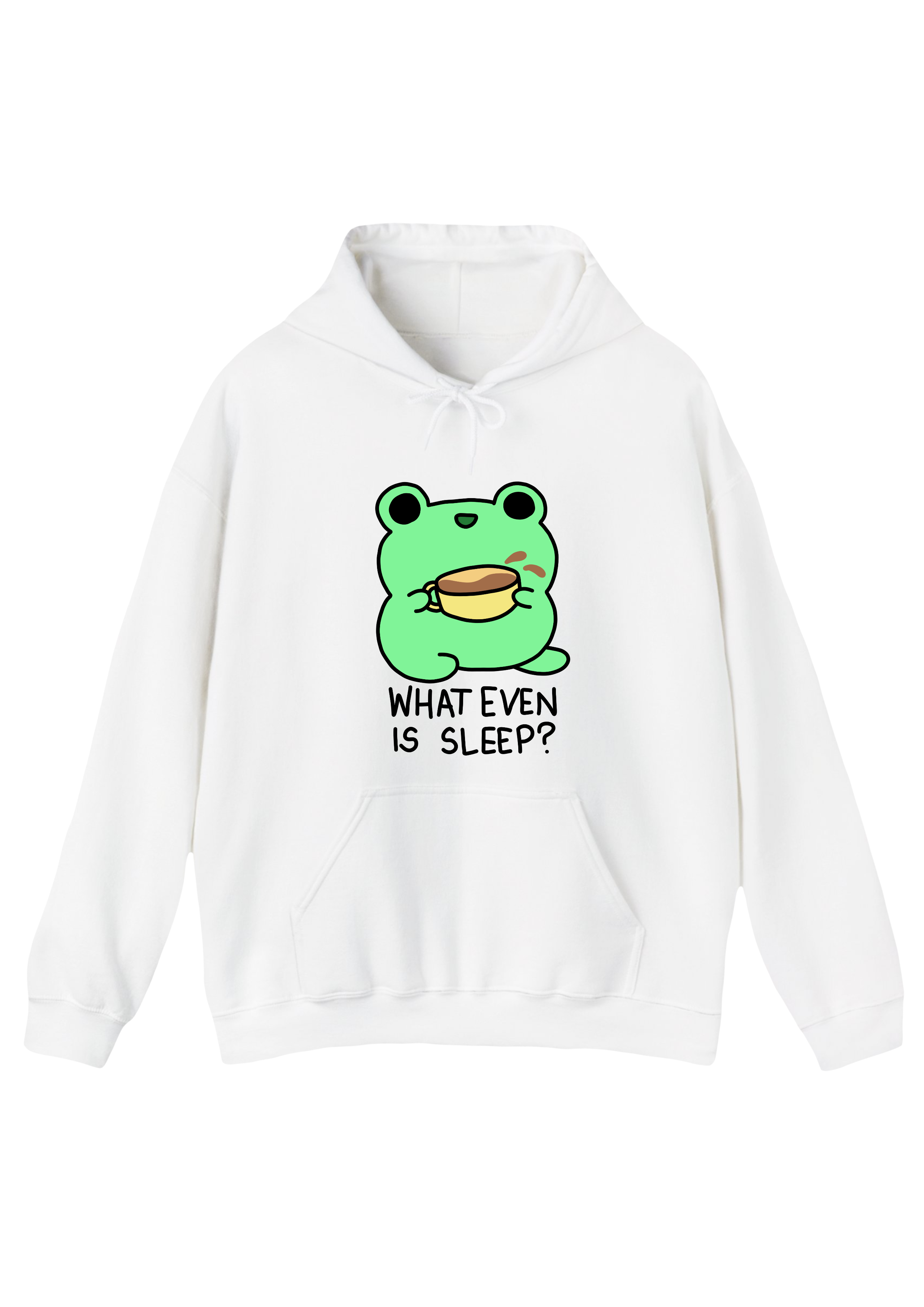 Caffeinated Frog White Hoodie