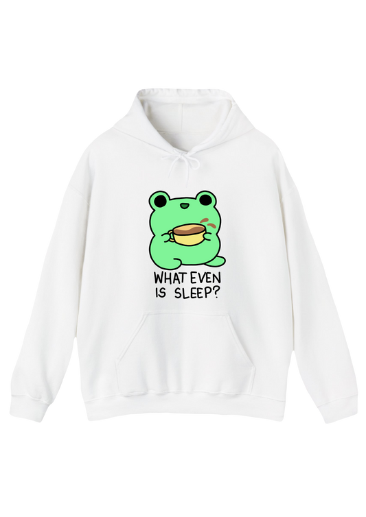 Caffeinated Frog White Hoodie