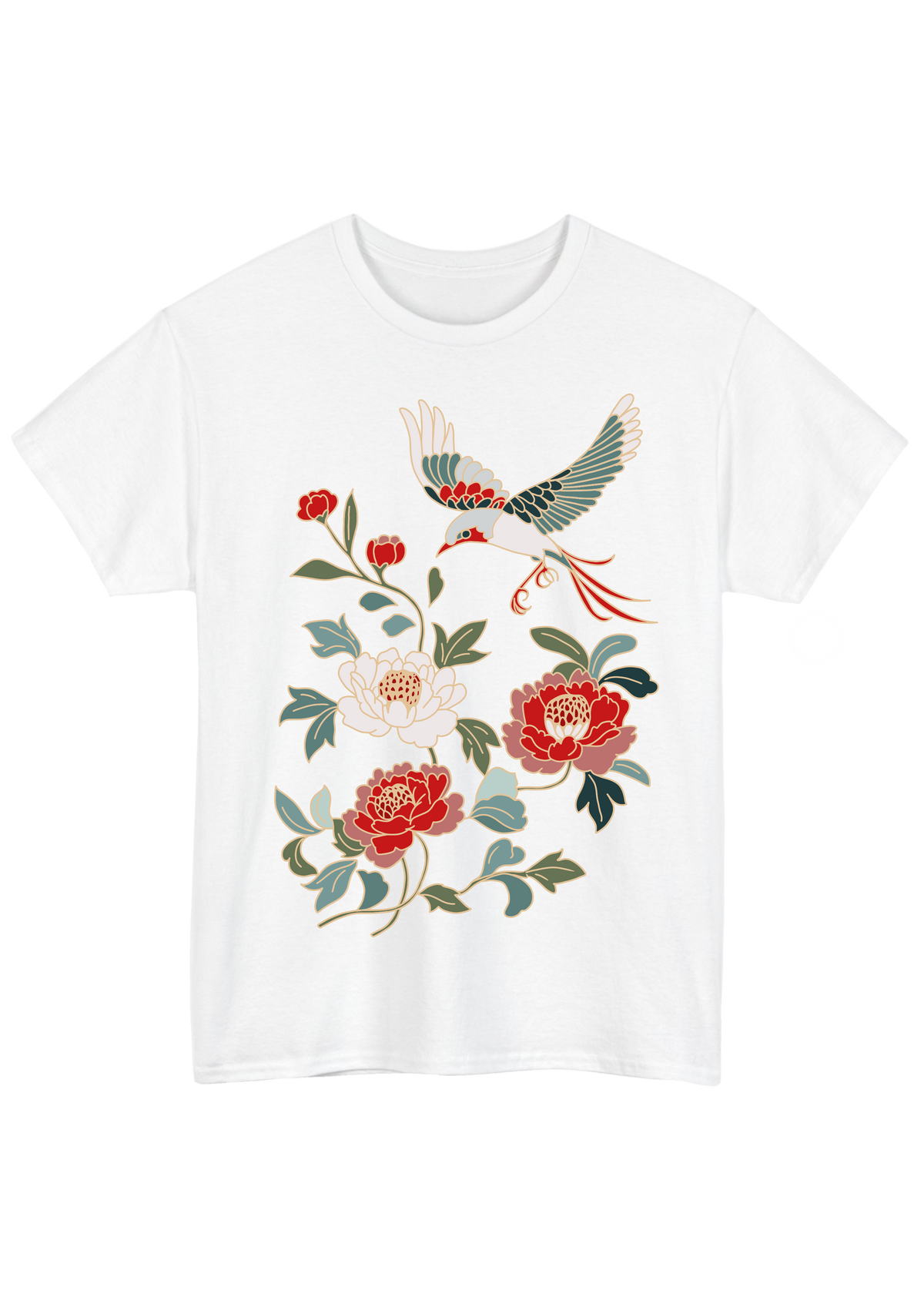 Floral White Tee