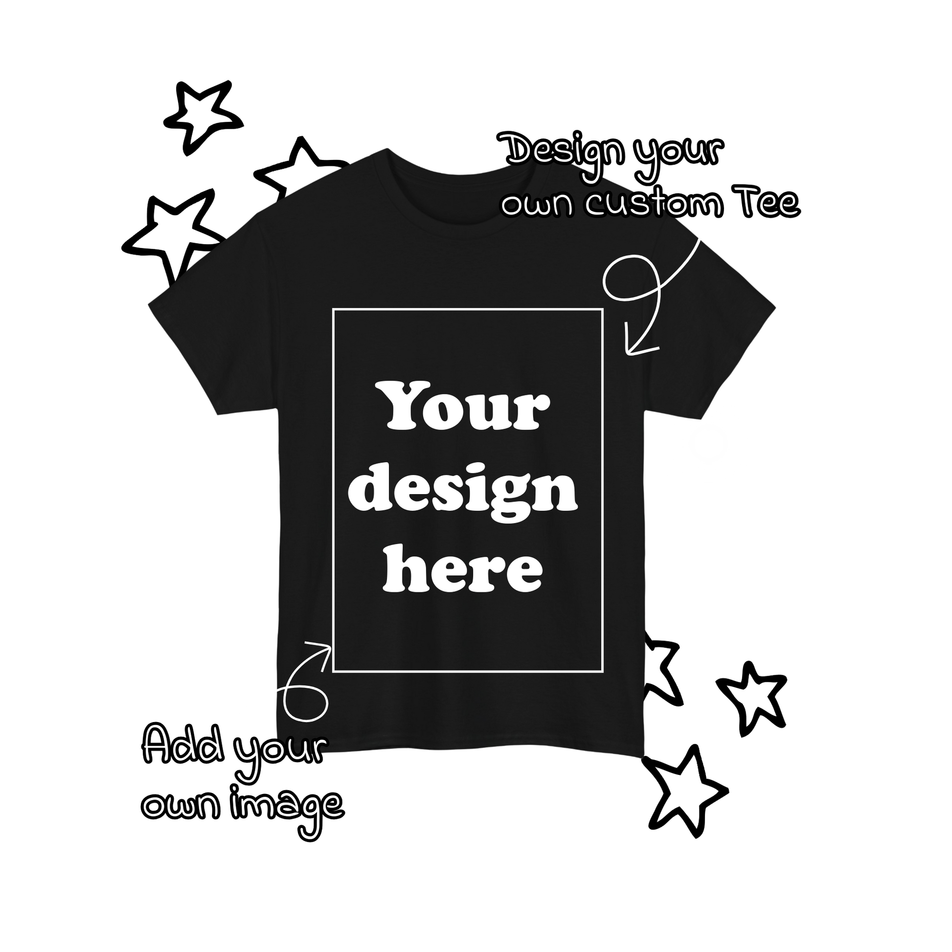 Custom Black Tee - Puff Berry