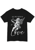 All We Need Is Love Black Tee - Puff Berry