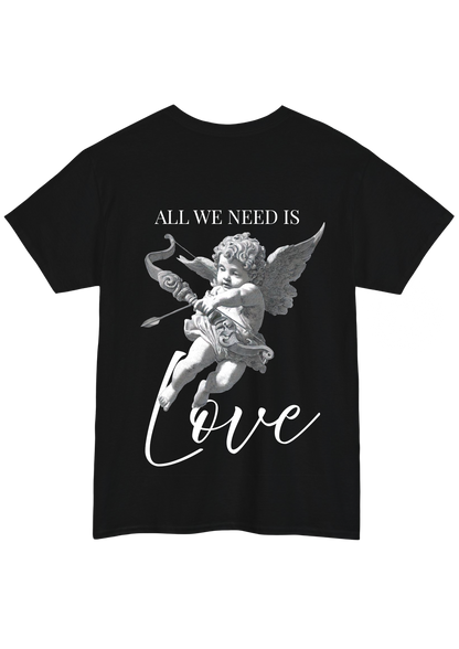 All We Need Is Love Black Tee - Puff Berry