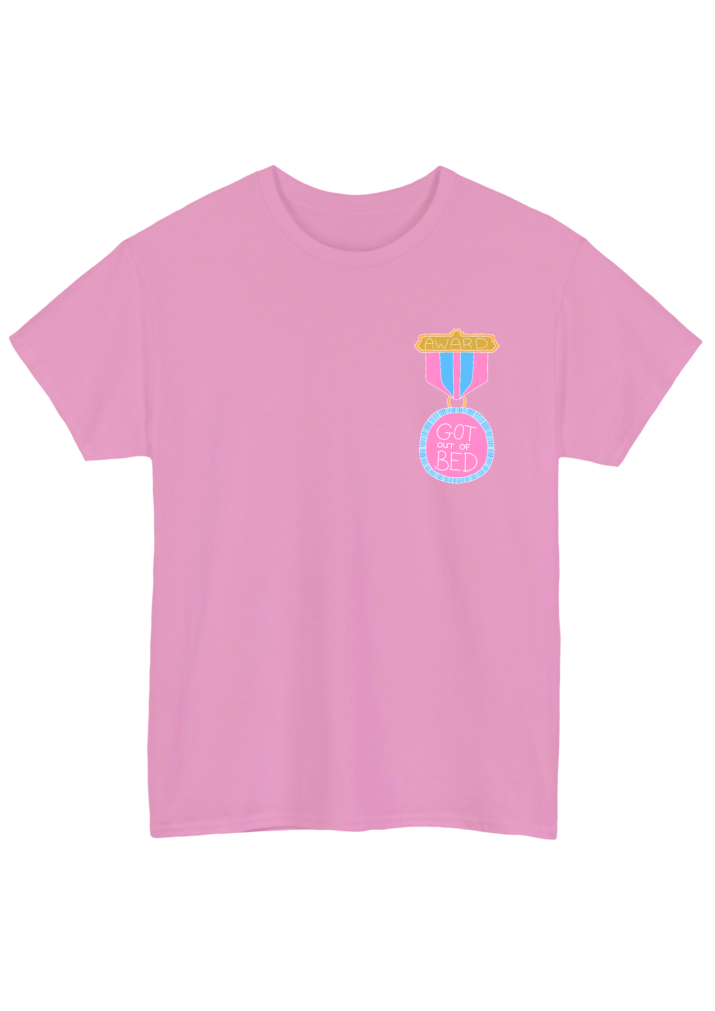 Got Out of Bed Award Pink Tee - Puff Berry