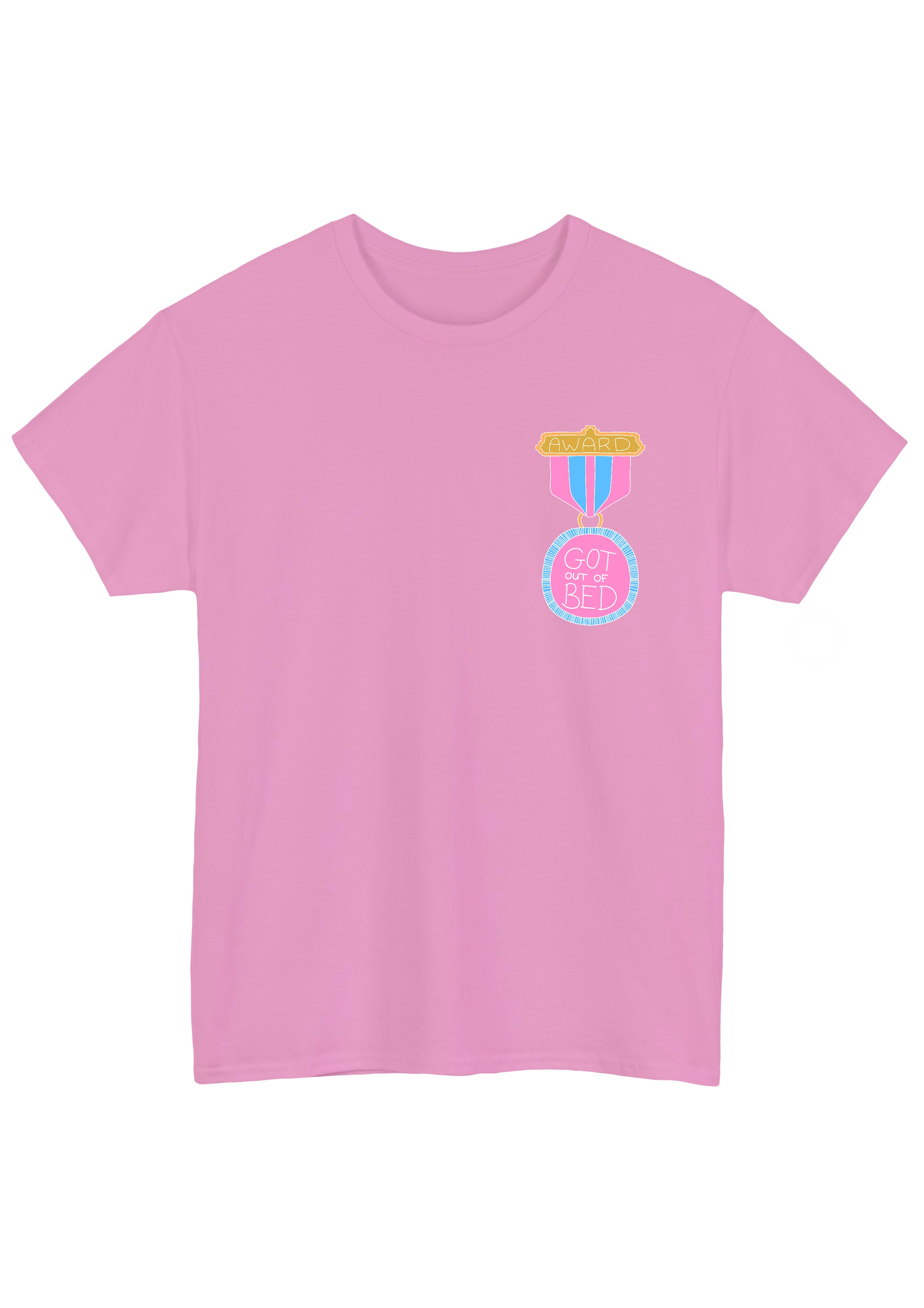 Got Out of Bed Award Pink Tee - Puff Berry