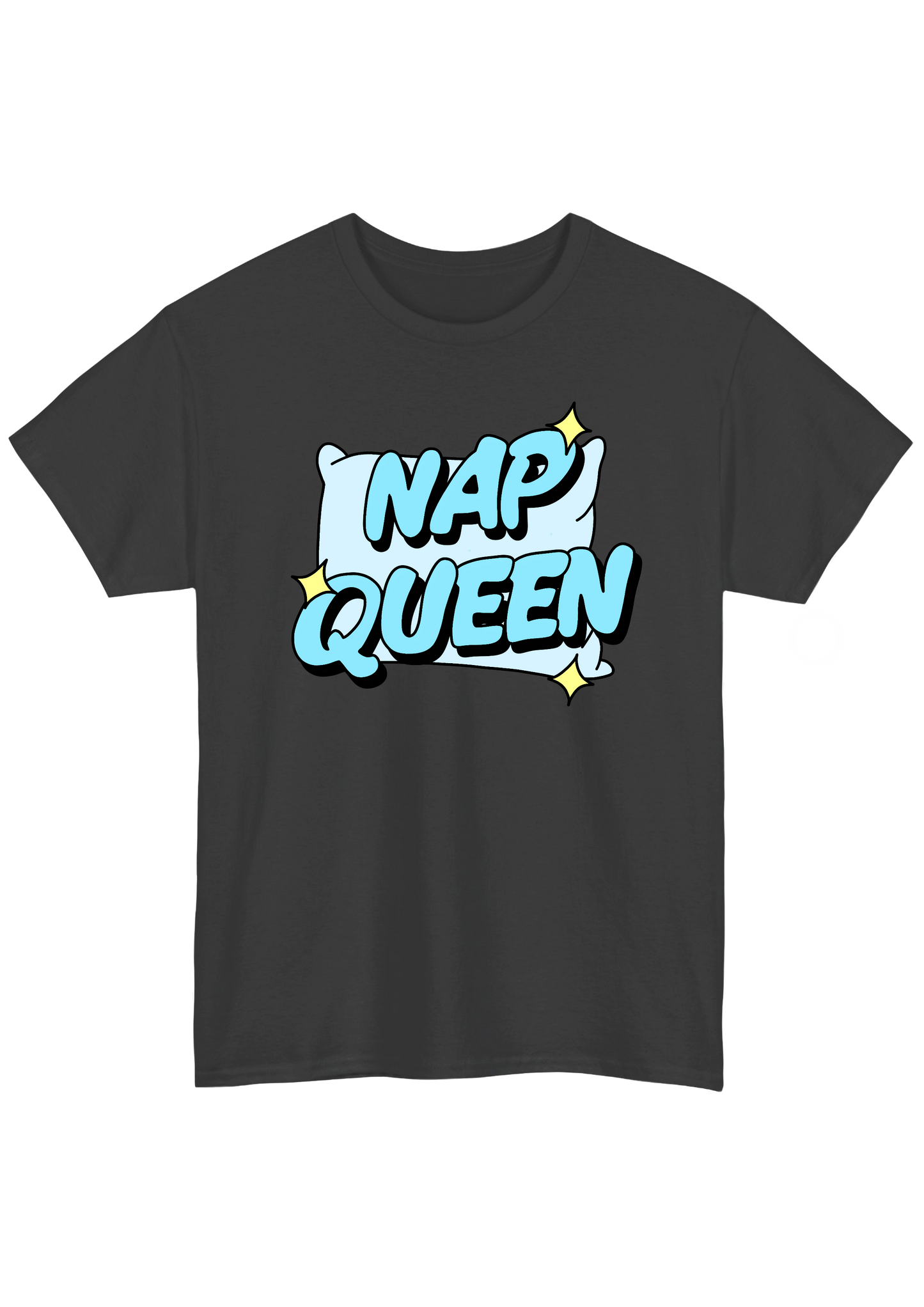 Nap Queen Charcoal Tee - Puff Berry