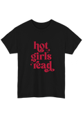 Hot Girls Read Black Tee - Puff Berry