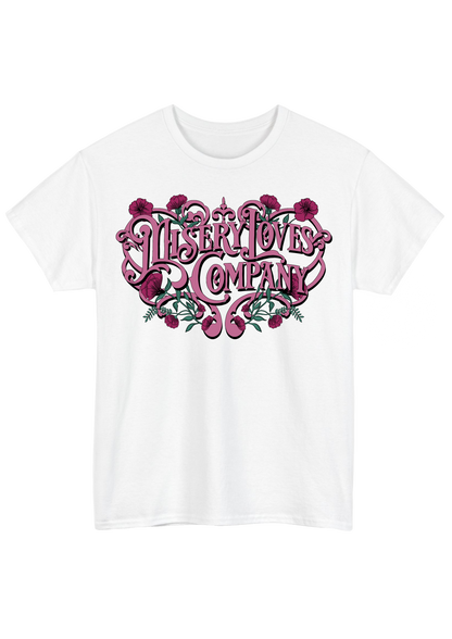 Misery Loves Company White Tee - Puff Berry