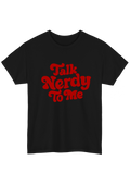 Talk Nerdy Black Tee - Puff Berry
