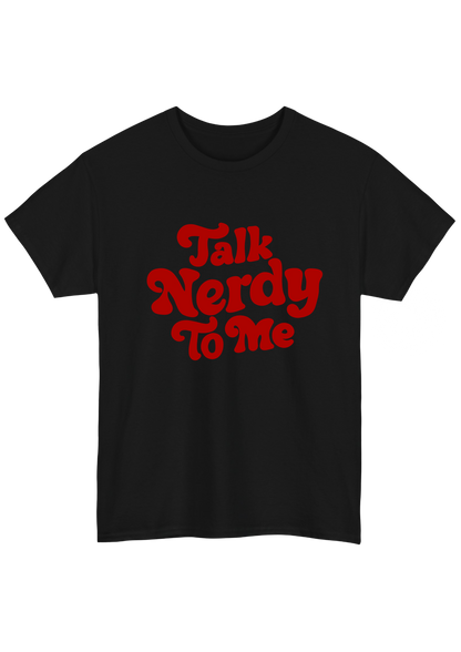 Talk Nerdy Black Tee - Puff Berry