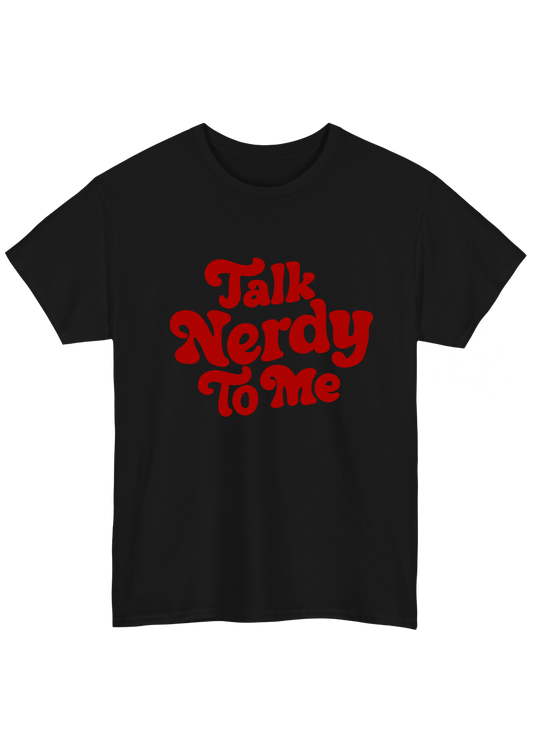 Talk Nerdy Black Tee - Puff Berry
