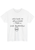 Ibuprofen White Tee - Puff Berry