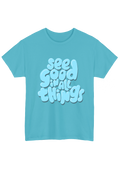 See Good in All Things Turquoise Tee - Puff Berry