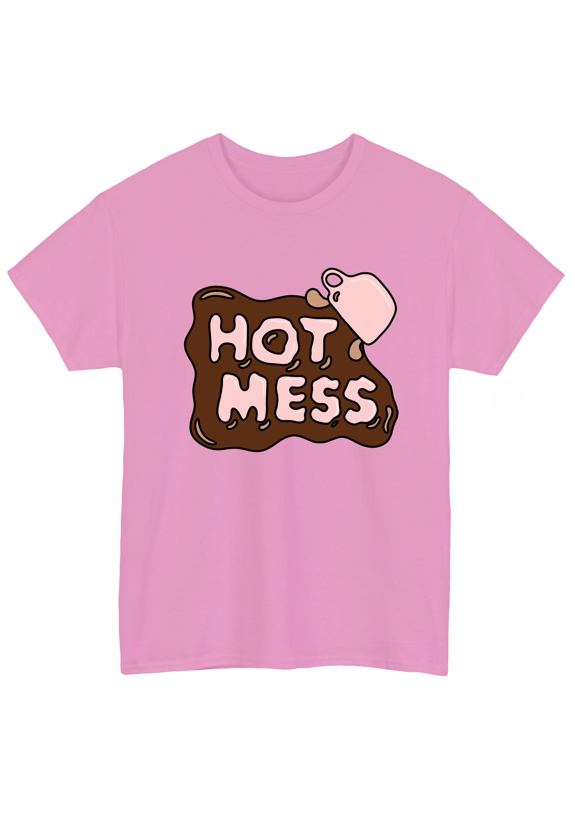 Hot Mess Pink Tee - Puff Berry