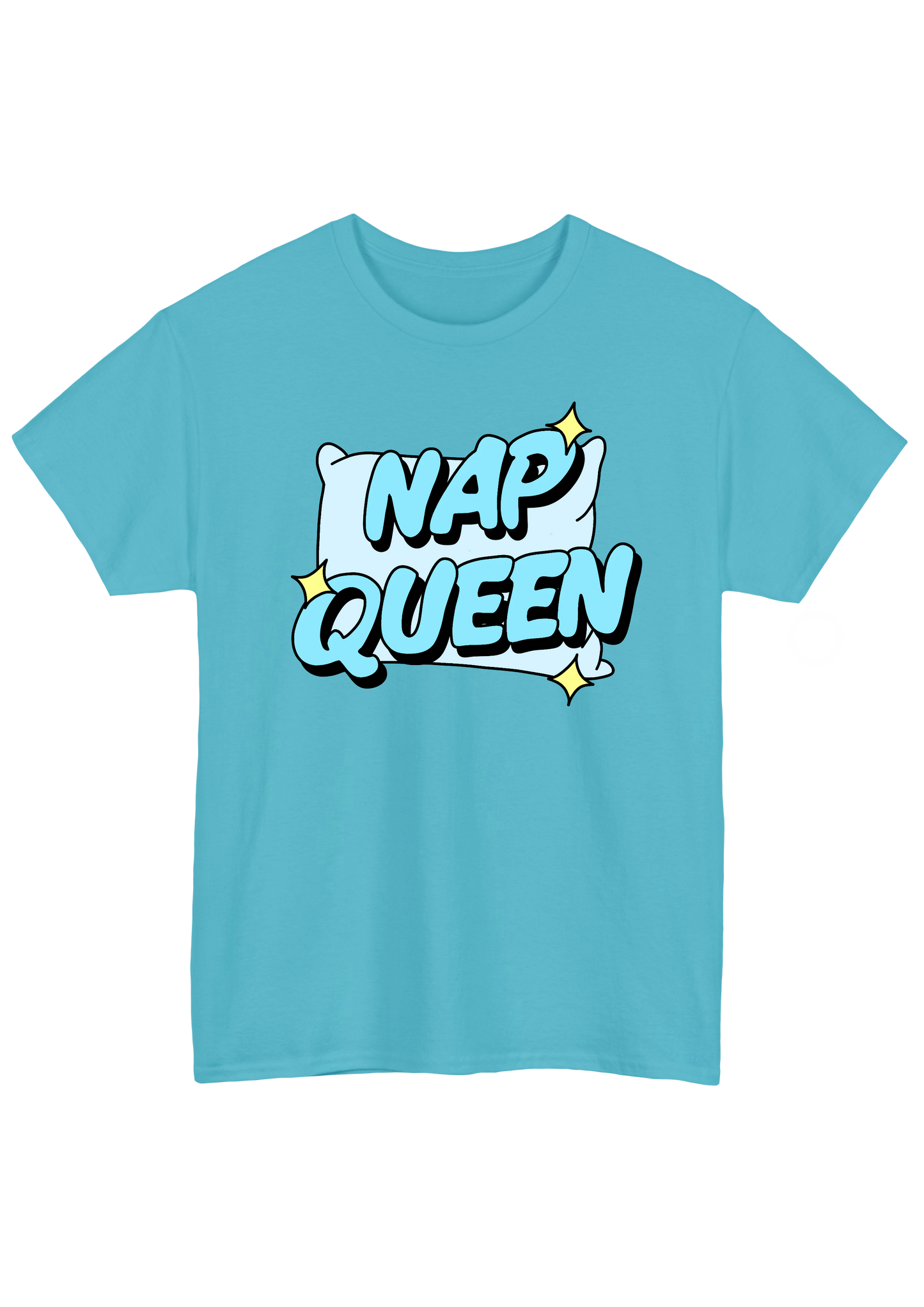 Nap Queen Turquoise Tee - Puff Berry