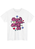 Don't Overthink It White Tee - Puff Berry