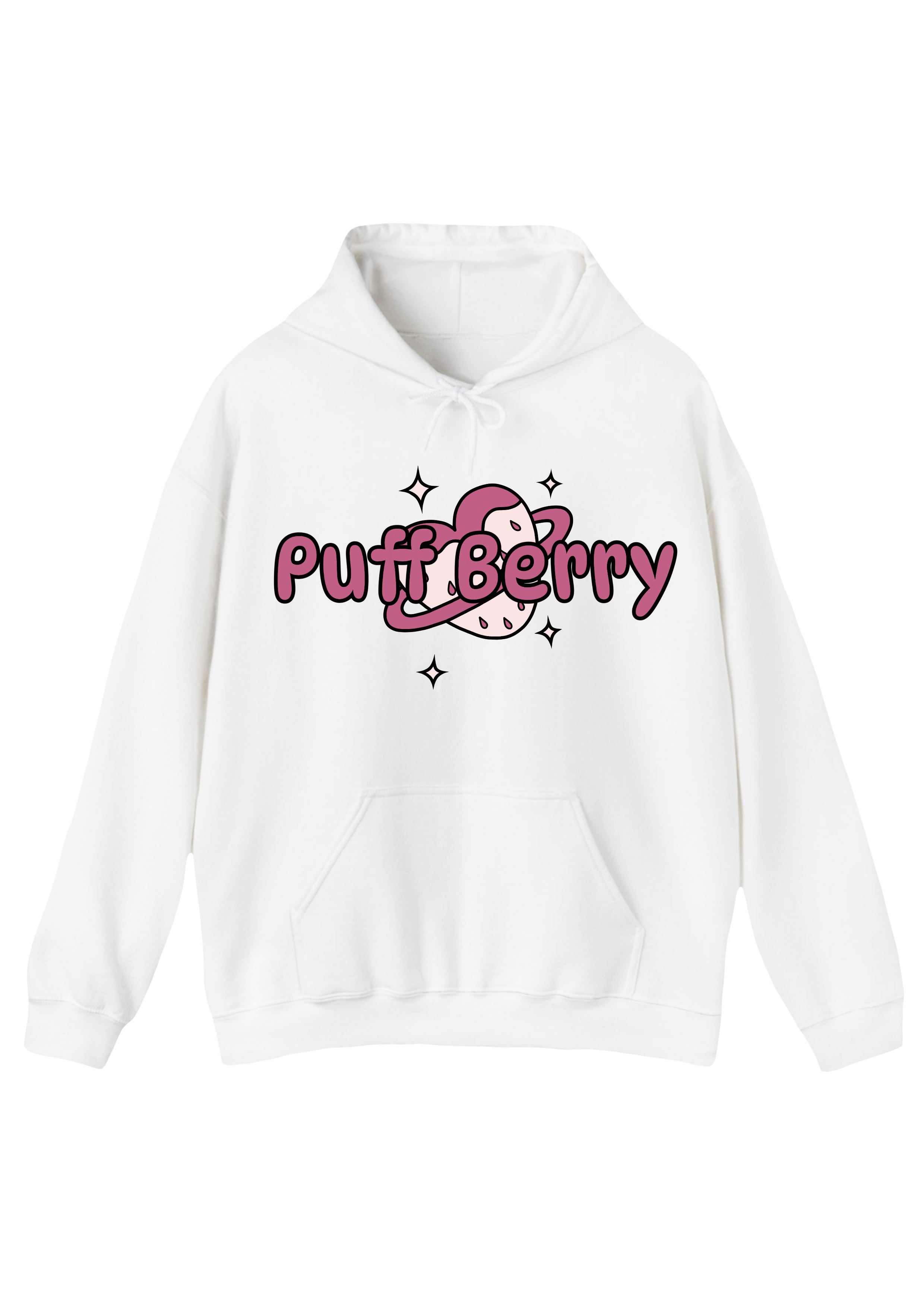 Puff Berry White Hoodie