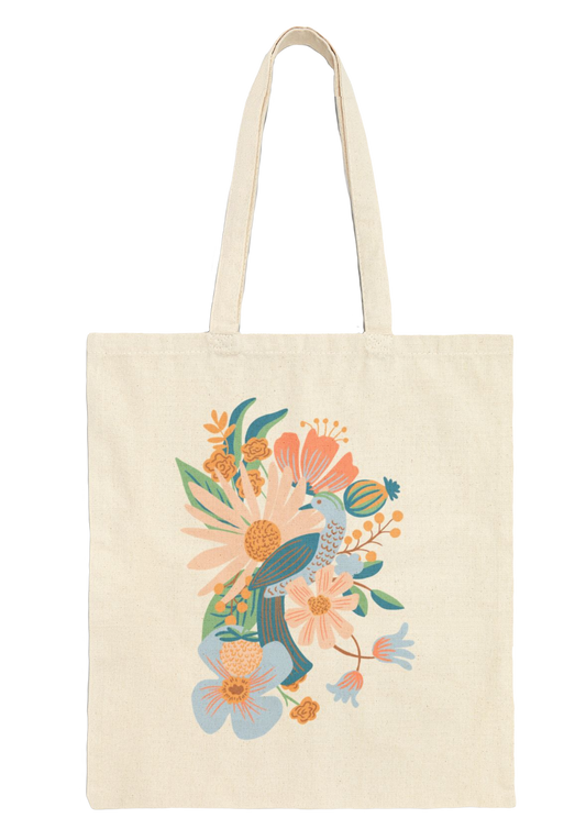 Peacock Tote Bag - Puff Berry