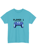 Player 1 Turquoise Tee - Puff Berry