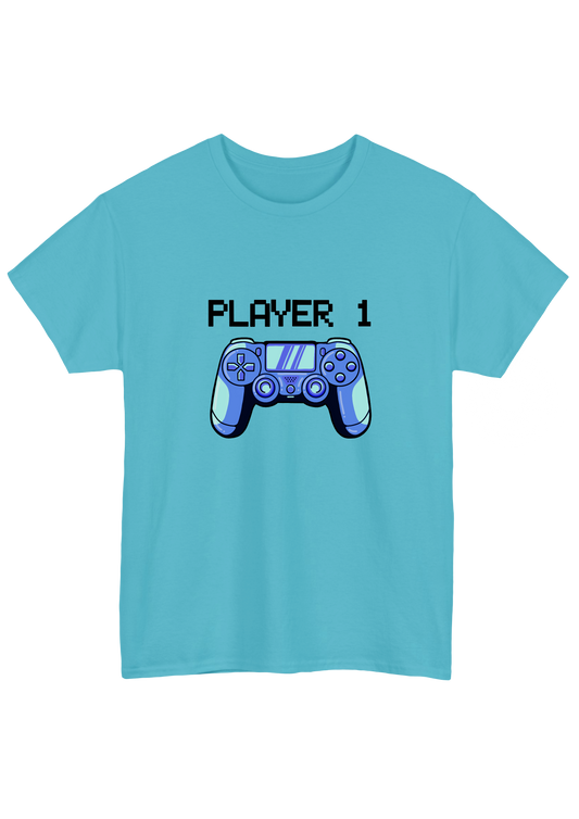 Player 1 Turquoise Tee - Puff Berry