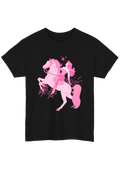 Puff Berry black T-shirt with pink pony cowgirl puffberry Tee