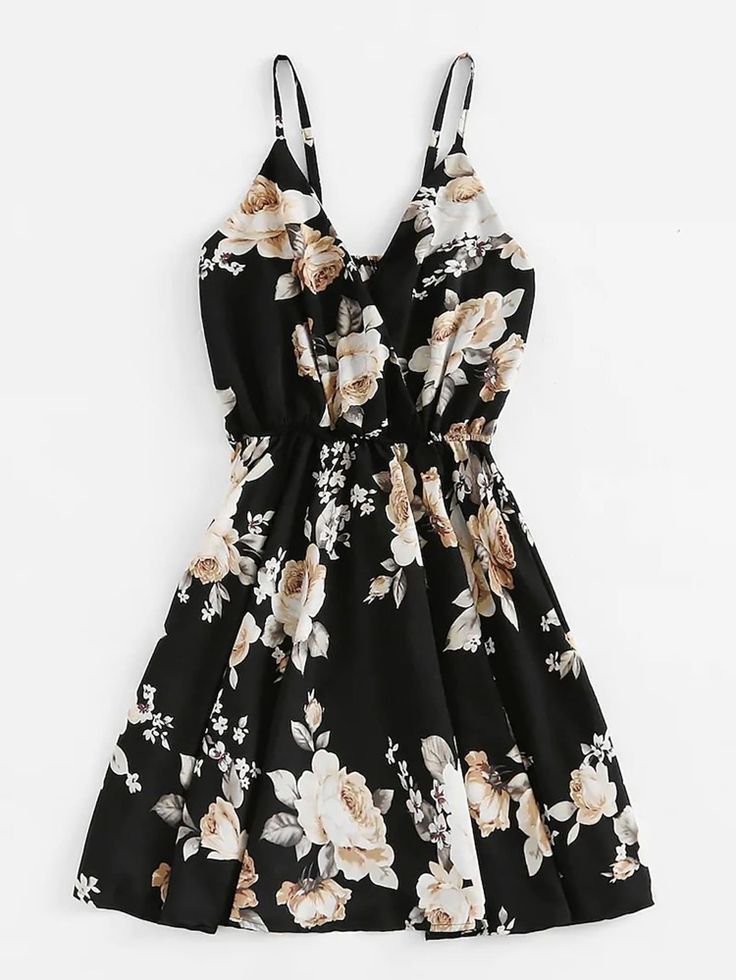 Black and Beige Floral Dress