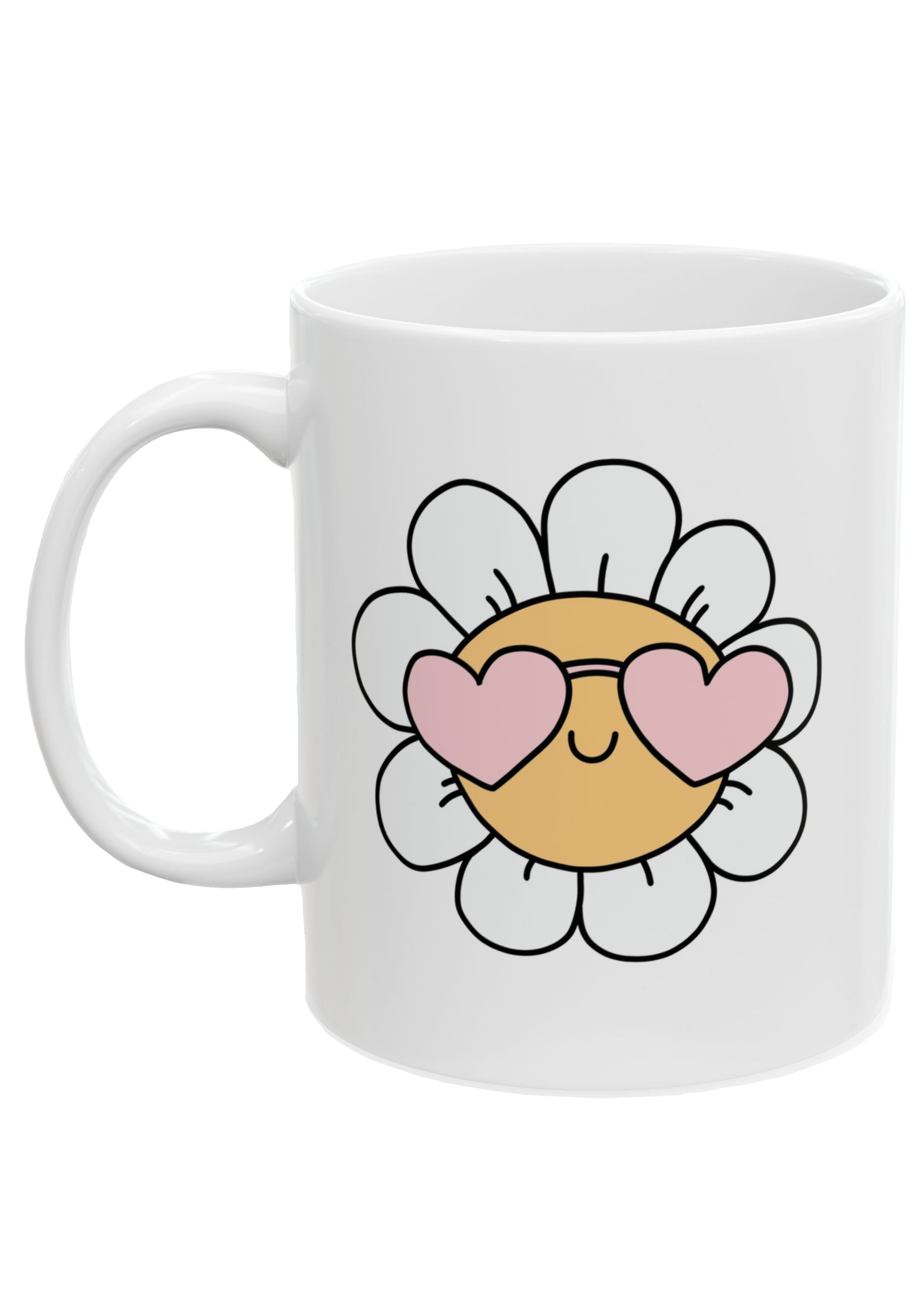 Flower Power White Mug - Puff Berry