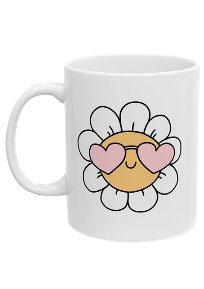 Flower Power White Mug - Puff Berry