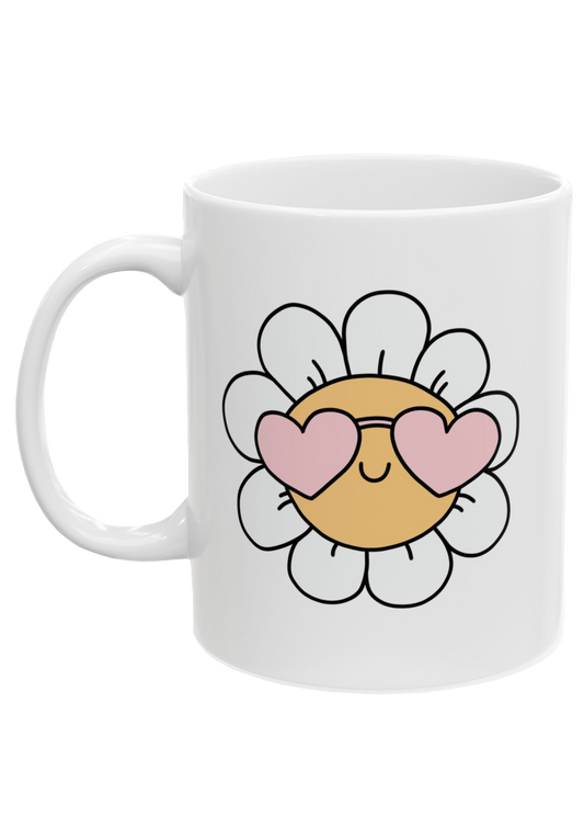Flower Power White Mug - Puff Berry
