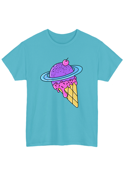 Cosmic Ice Cream Turquoise Tee - Puff Berry