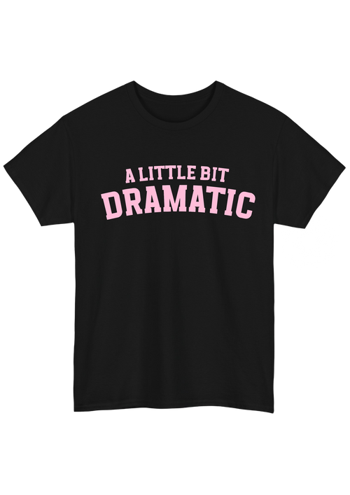 A Little Bit Dramatic Black Tee - Puff Berry