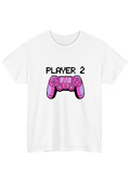Player 2 White Tee - Puff Berry