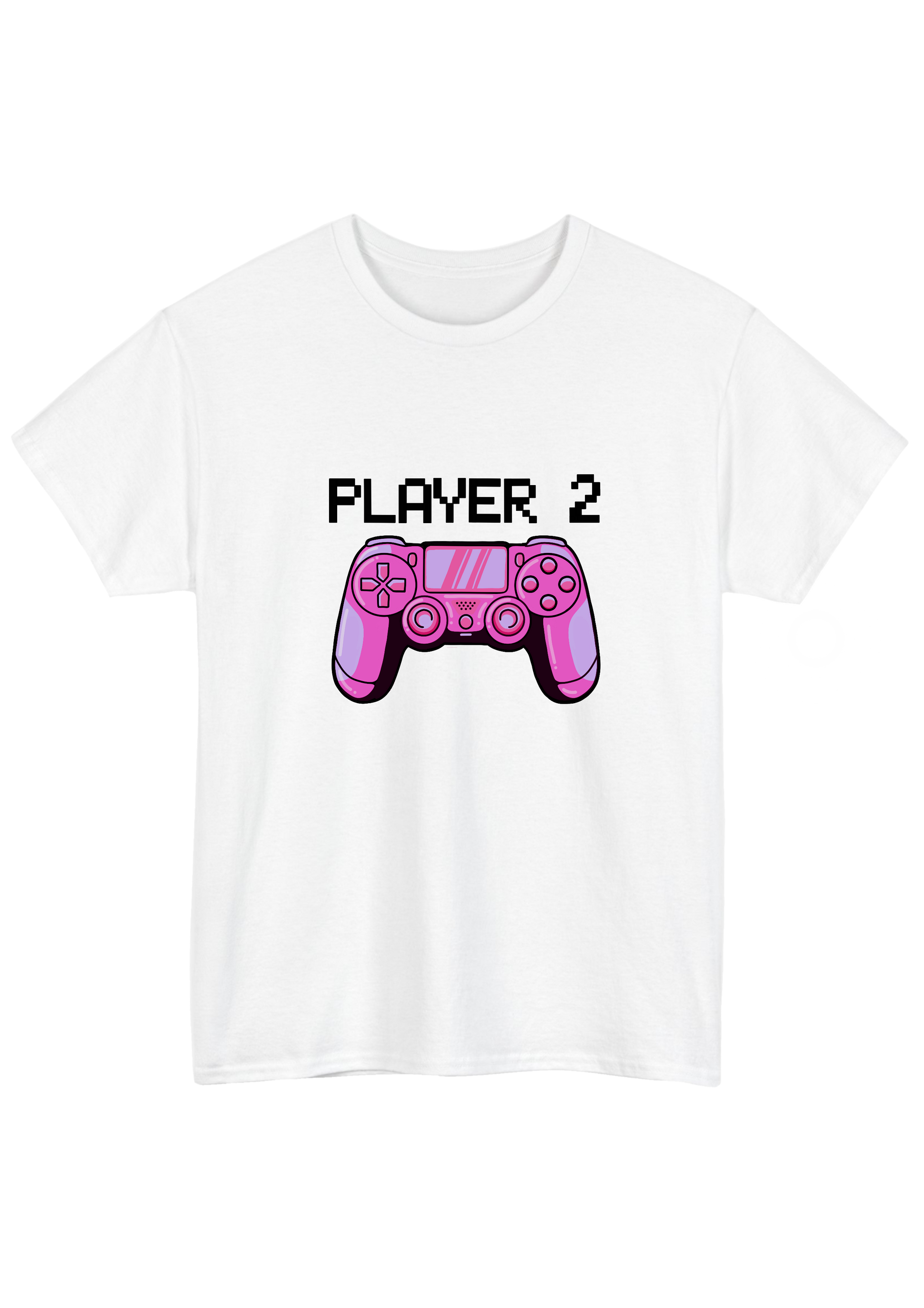 Player 2 White Tee - Puff Berry