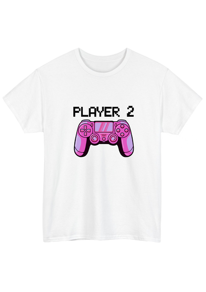 Player 2 White Tee - Puff Berry