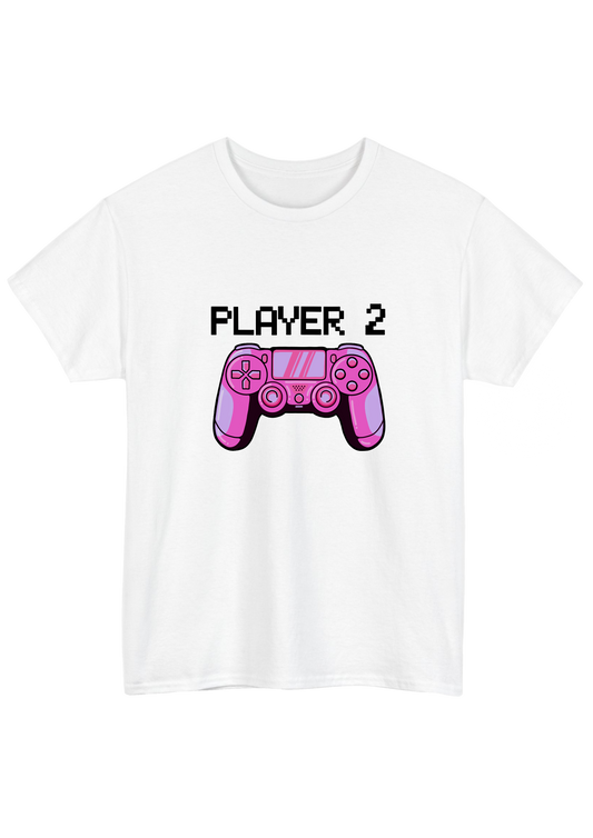 Player 2 White Tee - Puff Berry
