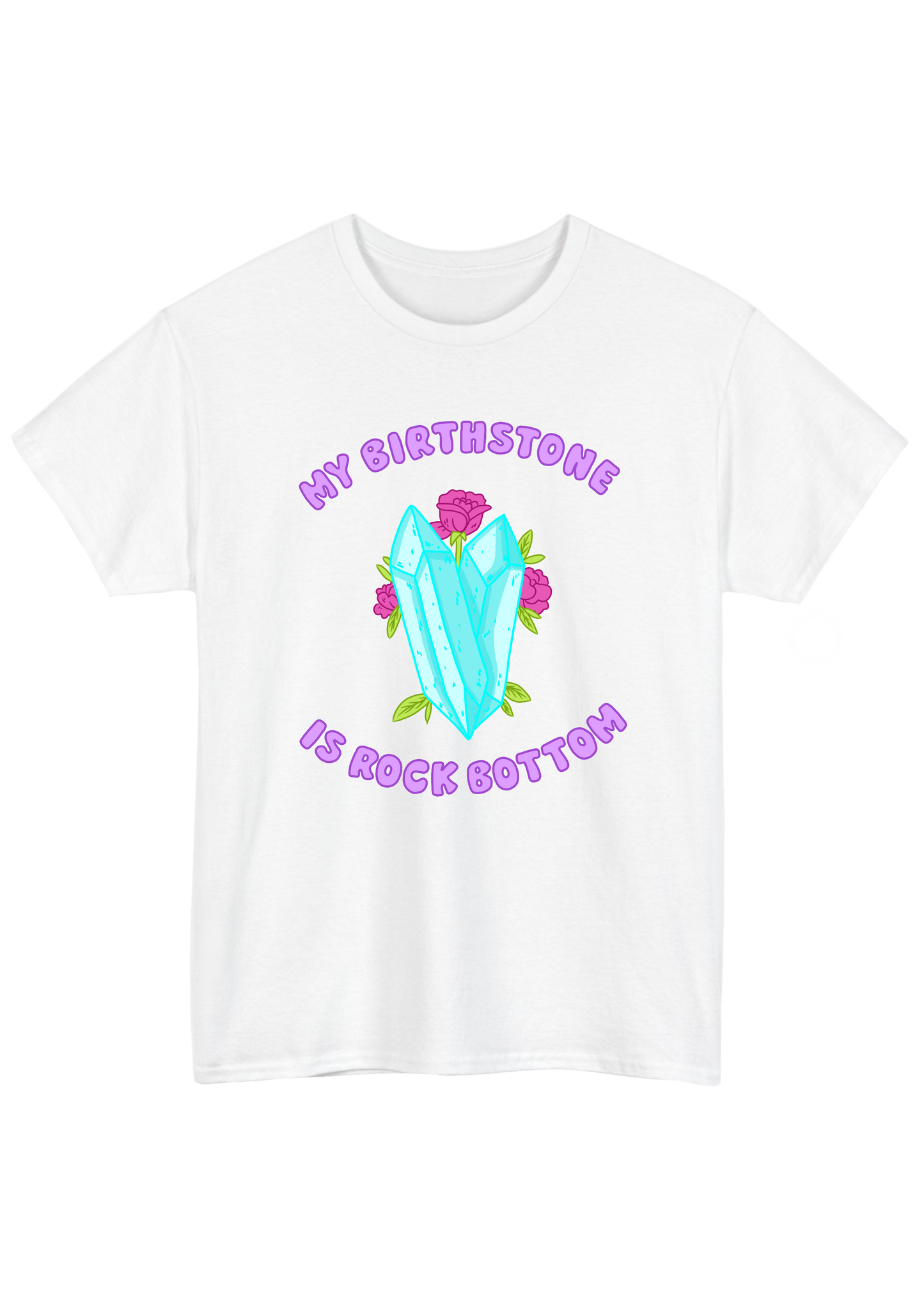 Birthstone White Tee - Puff Berry