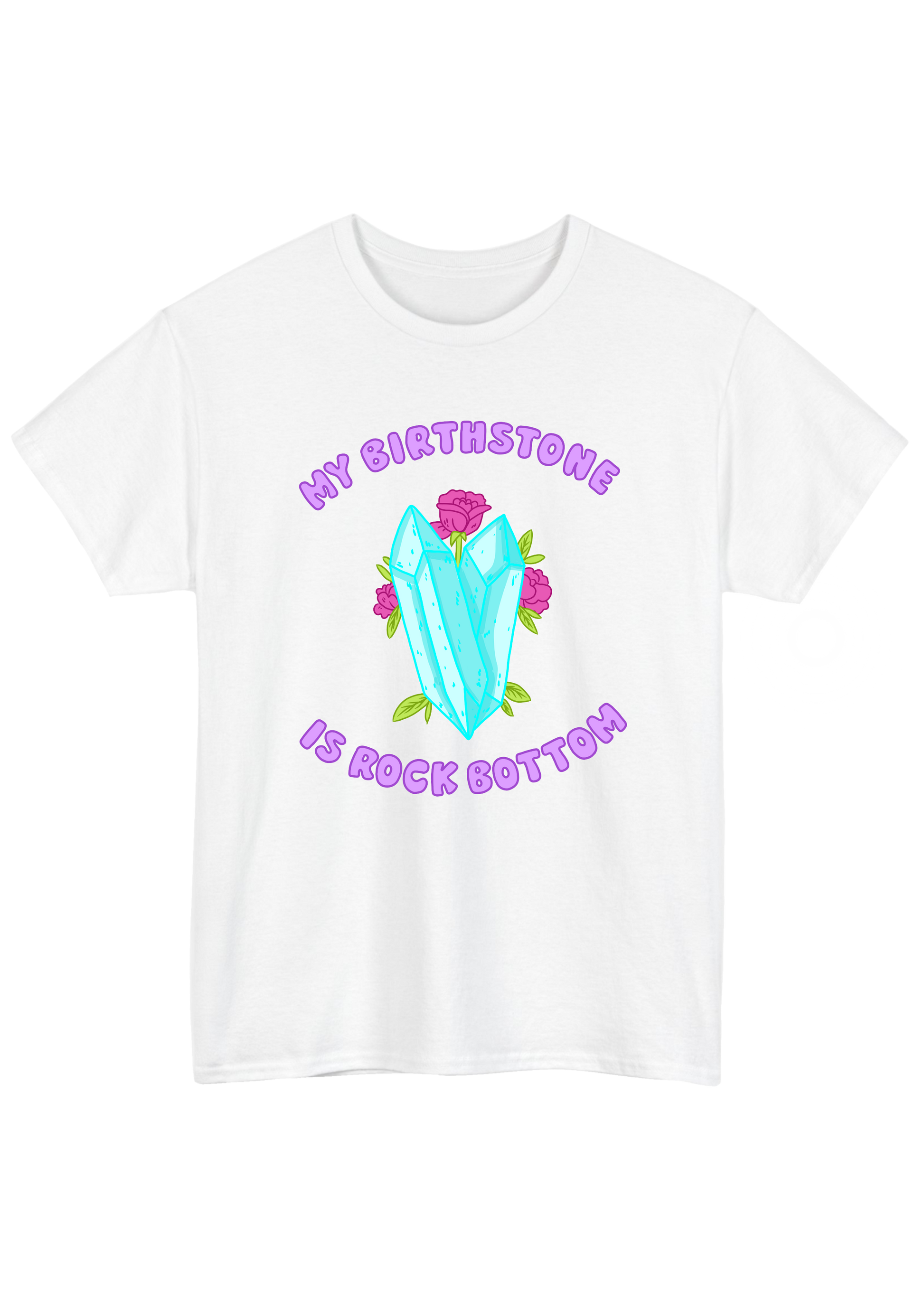Birthstone White Tee - Puff Berry