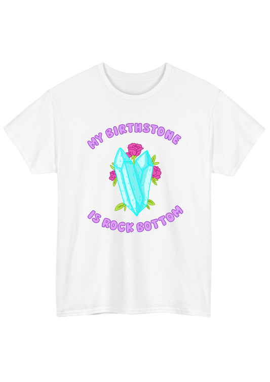 Birthstone White Tee - Puff Berry