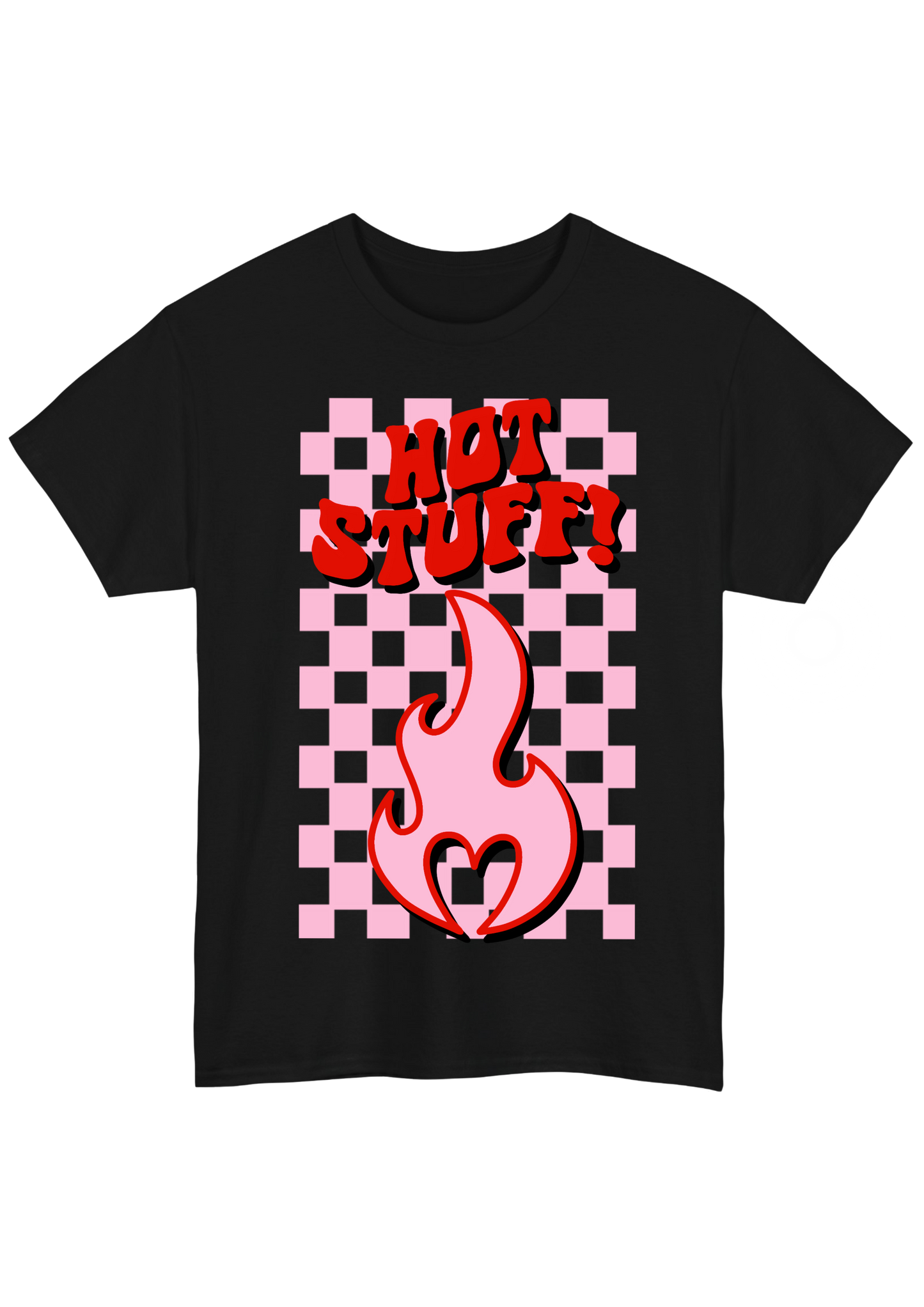 Hot Stuff Black Tee - Puff Berry