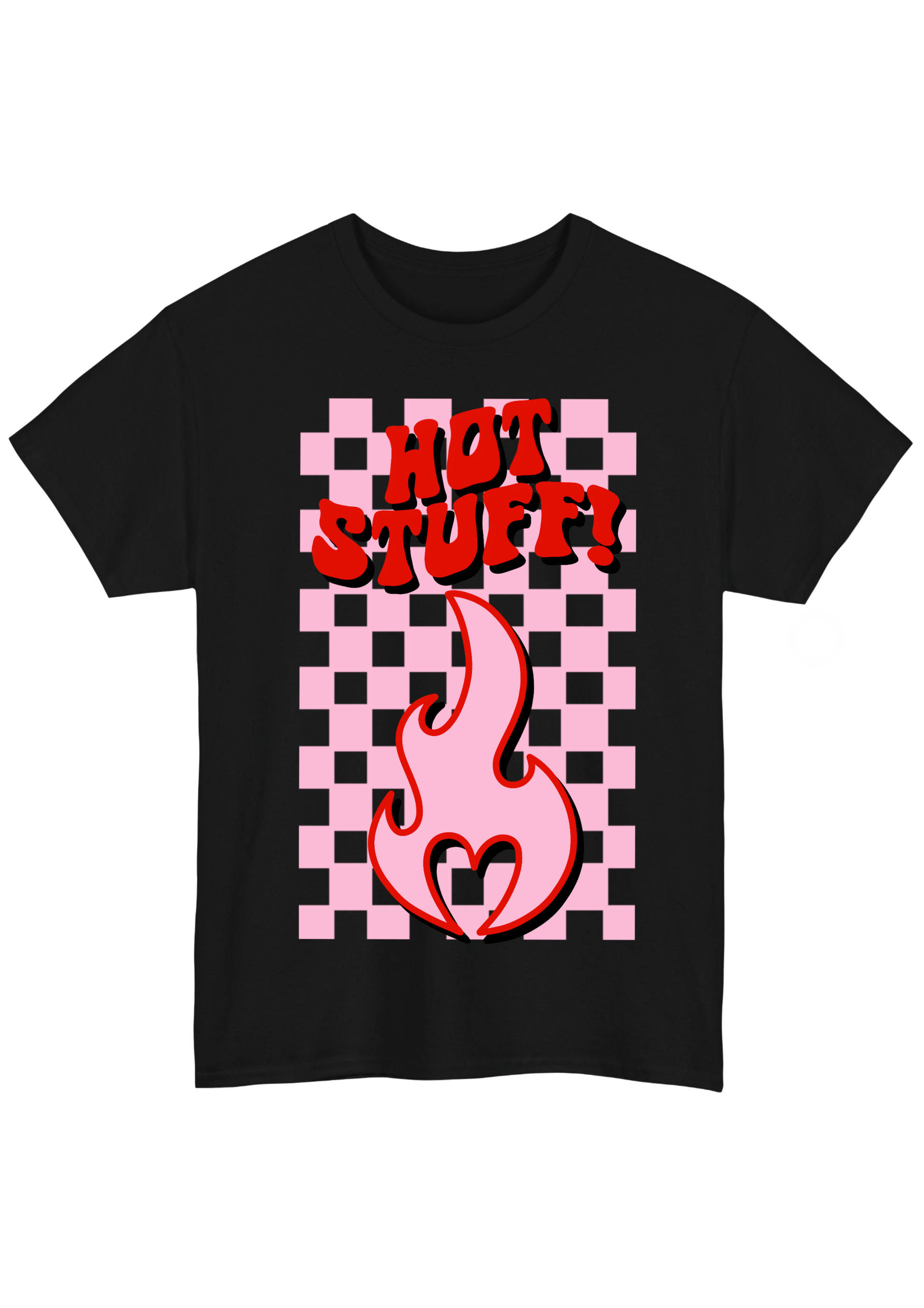 Hot Stuff Black Tee - Puff Berry