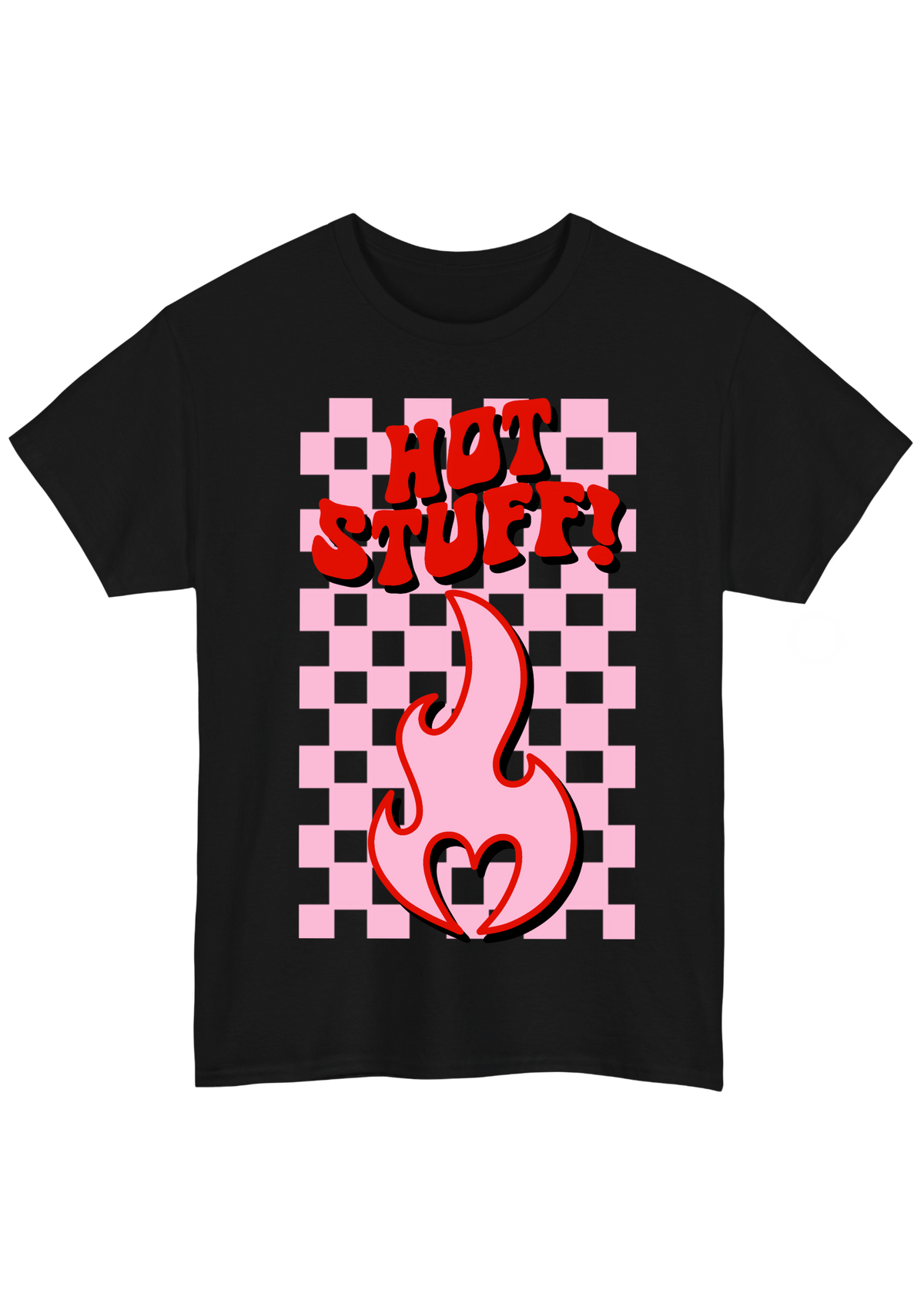 Hot Stuff Black Tee - Puff Berry