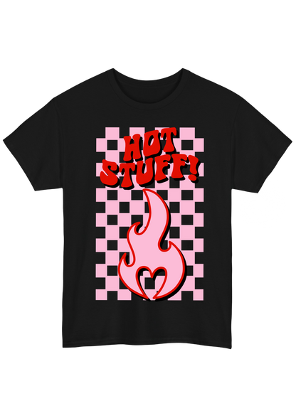 Hot Stuff Black Tee - Puff Berry