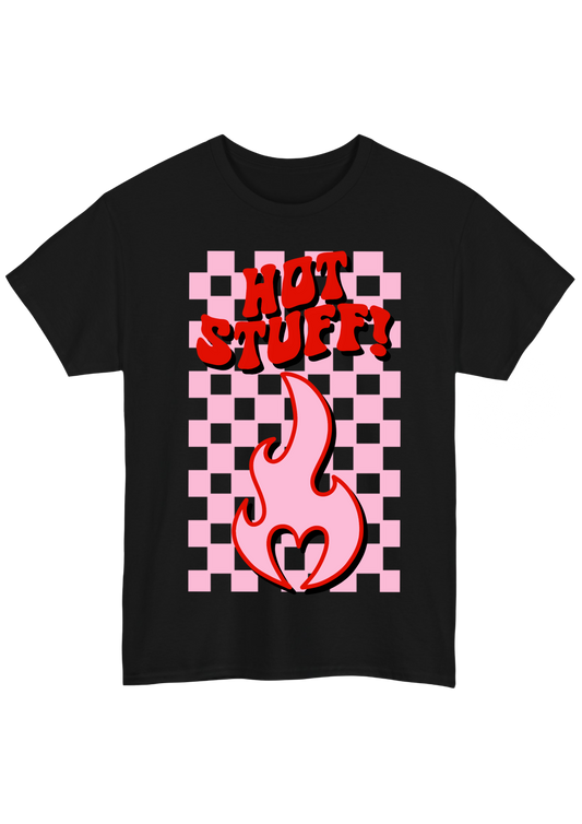 Hot Stuff Black Tee - Puff Berry