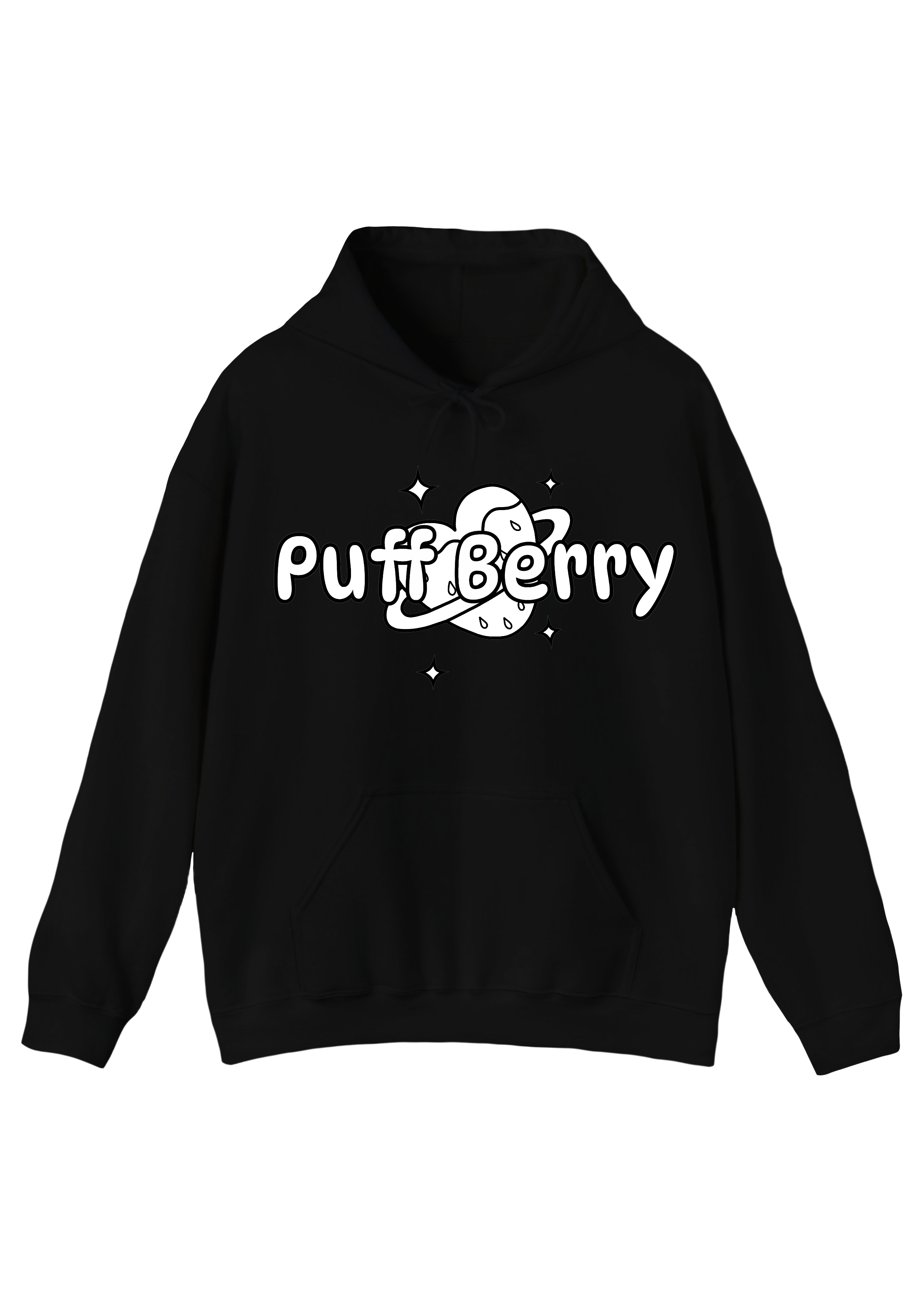 Puff Berry Hoodie Black