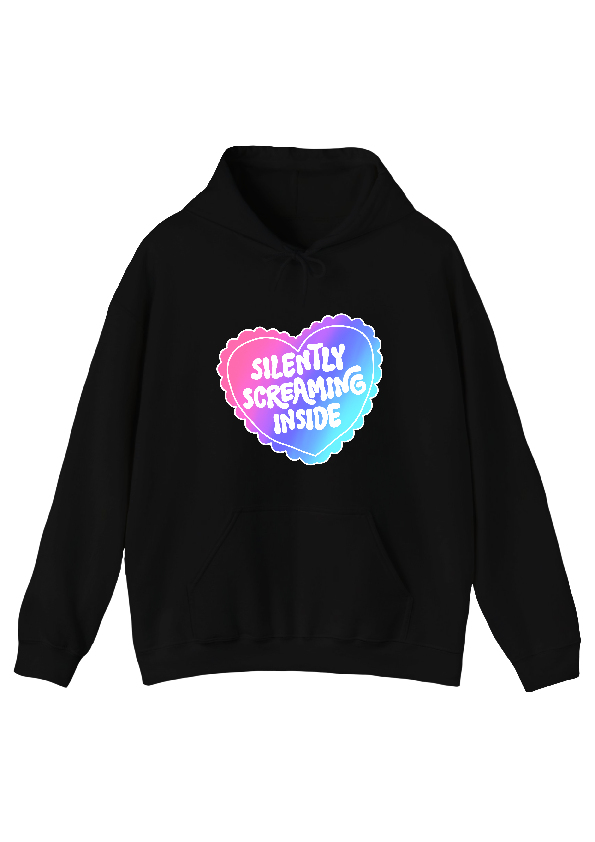 Silently Screaming Inside Black Hoodie