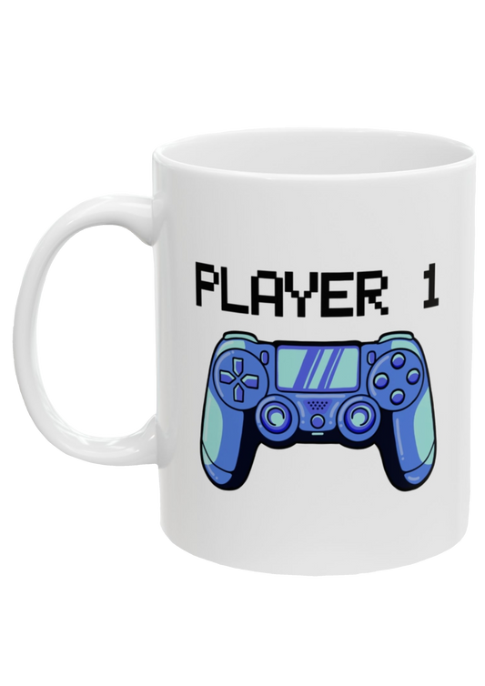 Player 1 White Mug