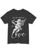 All We Need Is Love Charcoal Tee - Puff Berry