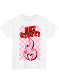 Hot Stuff White Tee - Puff Berry