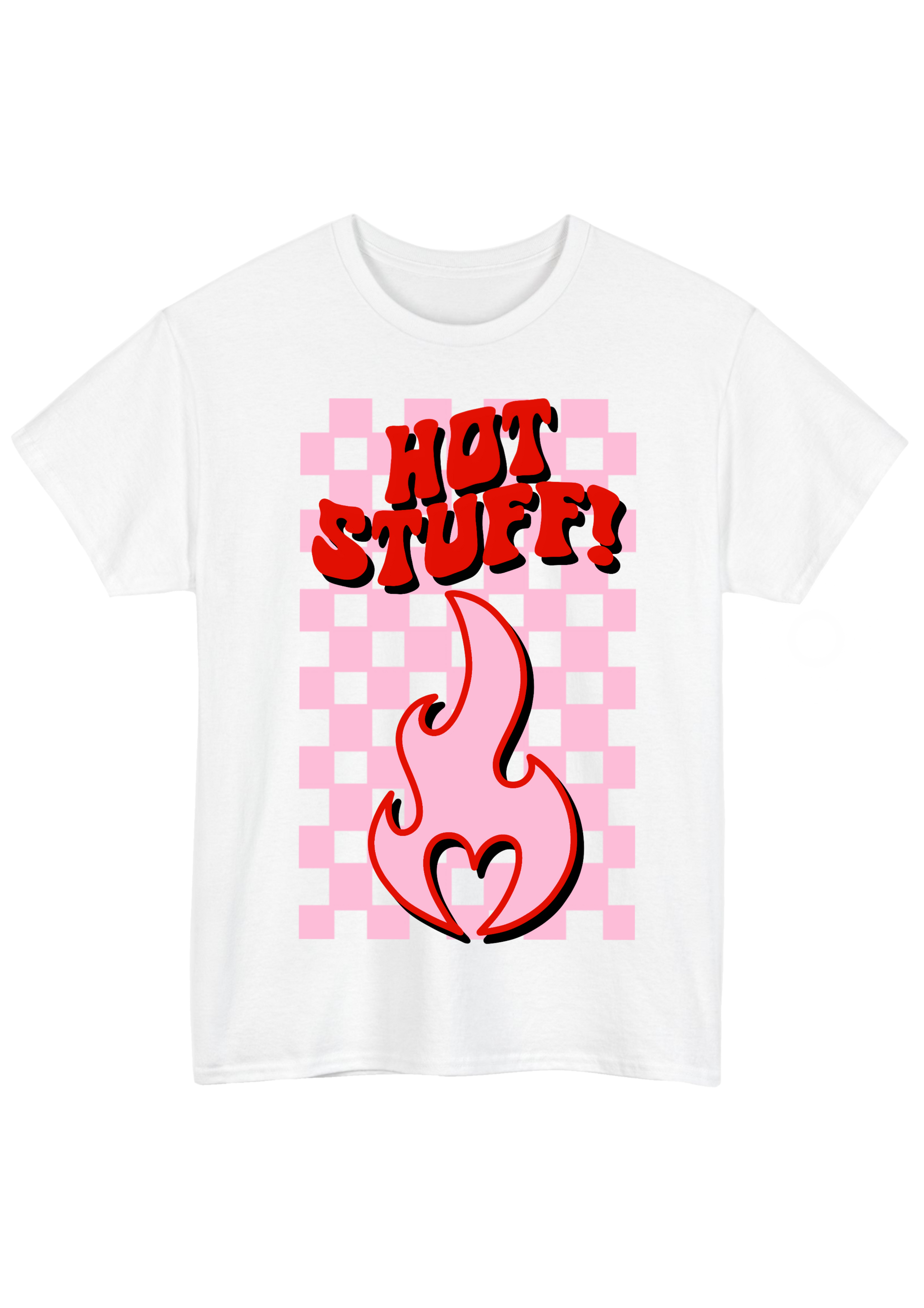 Hot Stuff White Tee - Puff Berry