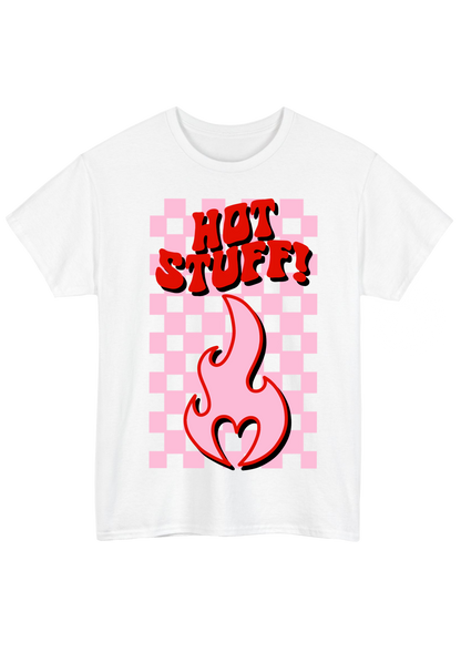 Hot Stuff White Tee - Puff Berry